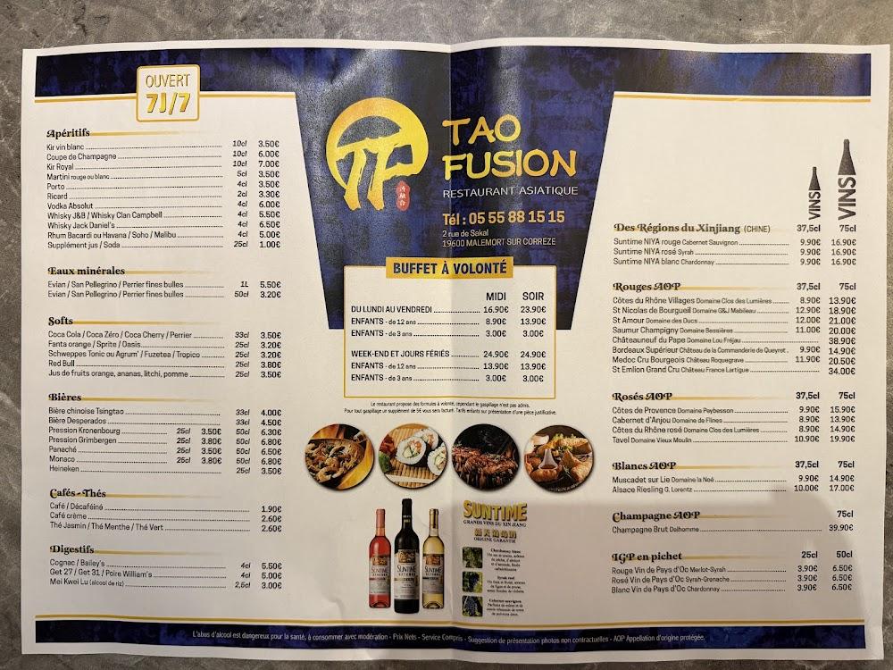 Tao Fusion - Menu Image 1